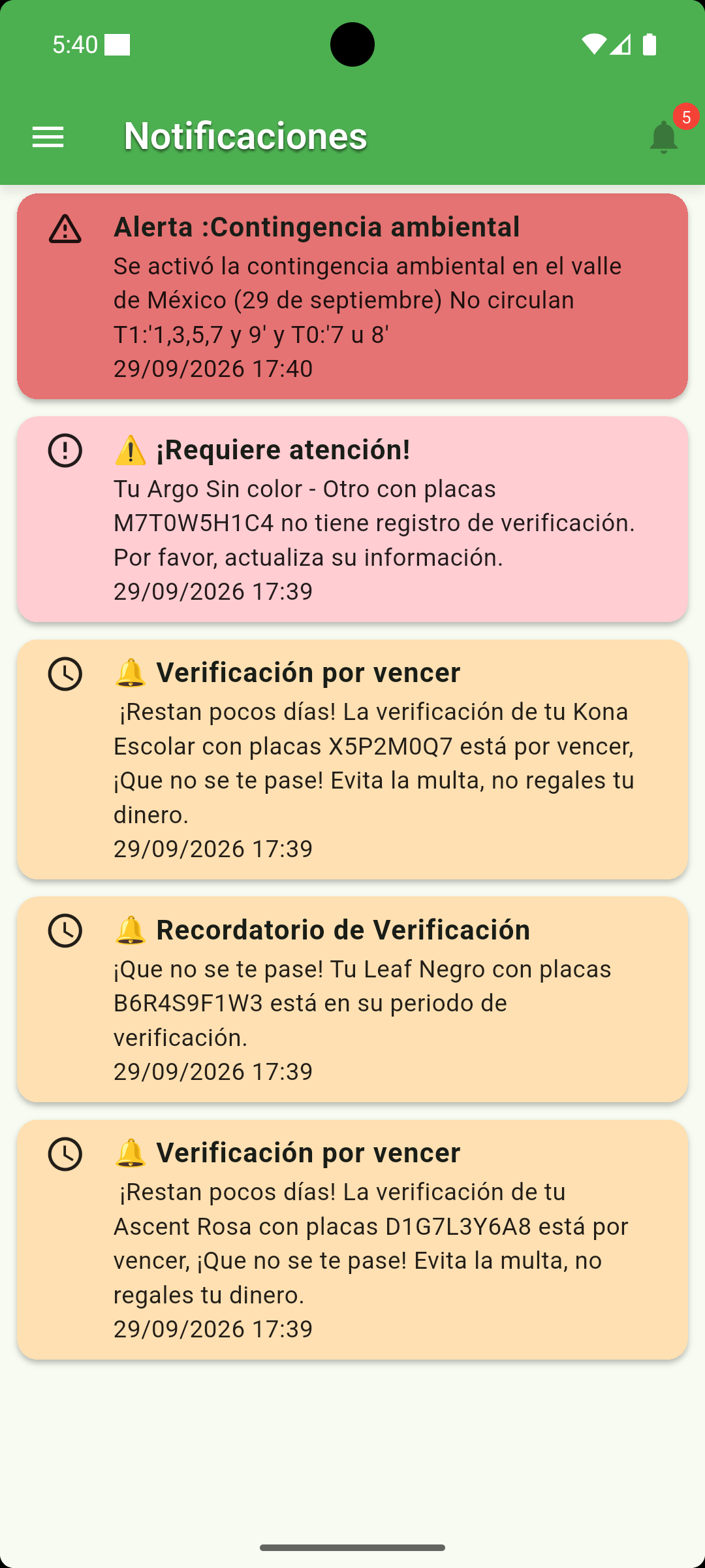 Captura de pantalla de la app