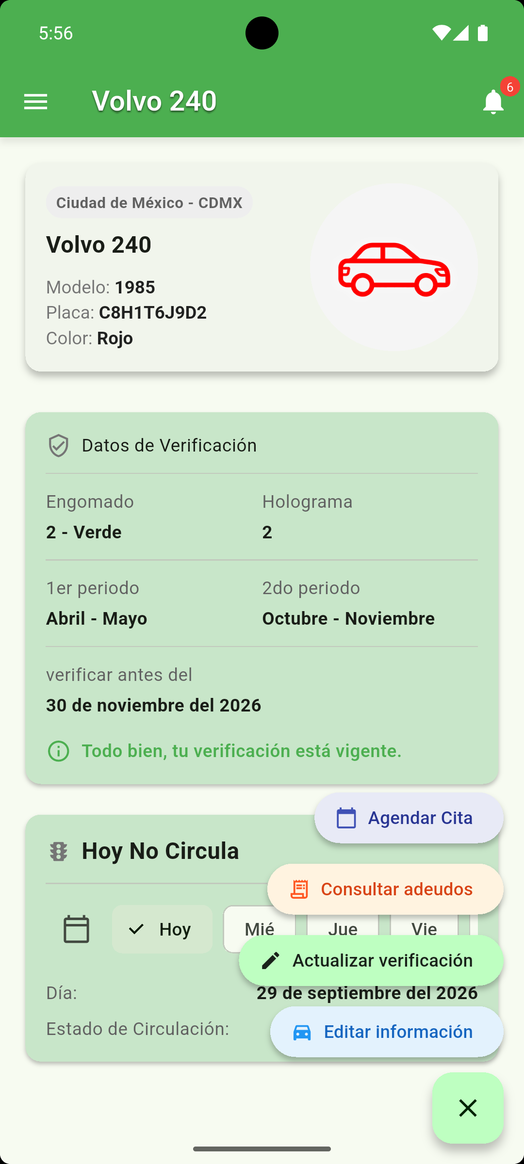 Captura de pantalla de la app