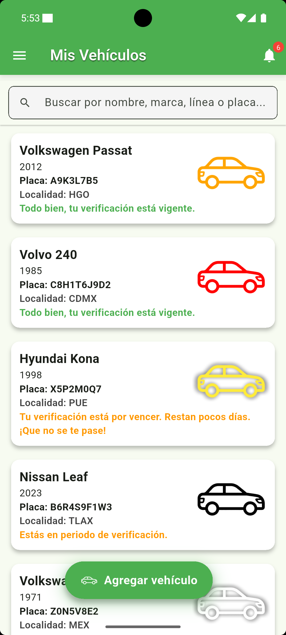 Captura de pantalla de la app
